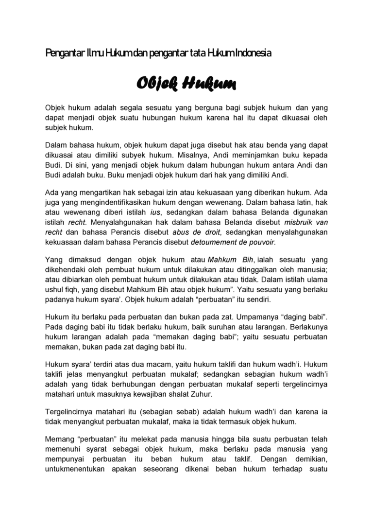 Objek Hukum dan Hukum Futuristik Menjelang Era Industri 5.0.