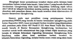 Surat Sekcam Ujungberung yang Menghidupkan Kohir Mati