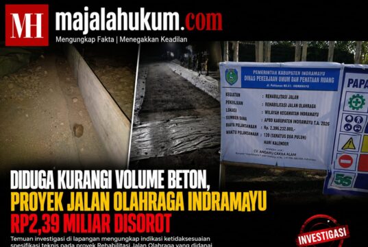 Diduga Kurangi Volume Beton, Proyek Rehabilitasi Jalan Olahraga Rp2,39 Miliar di Indramayu Jadi Sorotan