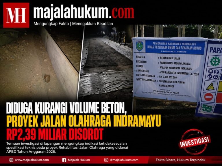 Diduga Kurangi Volume Beton, Proyek Rehabilitasi Jalan Olahraga Rp2,39 Miliar di Indramayu Jadi Sorotan