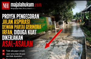 Proyek Pengecoran Jalan Aspirasi Anggota DPRD Gerindra Irfan Diduga Dikerjakan Asal-Asalan