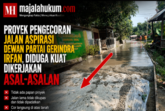 Proyek Pengecoran Jalan Aspirasi Anggota DPRD Gerindra Irfan Diduga Dikerjakan Asal-Asalan