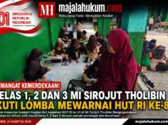 Semarak HUT RI ke-81, Siswa Kelas 1–3 MI Sirojut Tholibin Rengaspendawa Ikuti Lomba Mewarnai