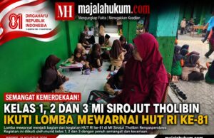 Semarak HUT RI ke-81, Siswa Kelas 1–3 MI Sirojut Tholibin Rengaspendawa Ikuti Lomba Mewarnai