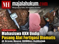 Mahasiswa KKN Undip Pasang Alat Fertigasi Otomatis di Green House BUMDes Kalibeluk