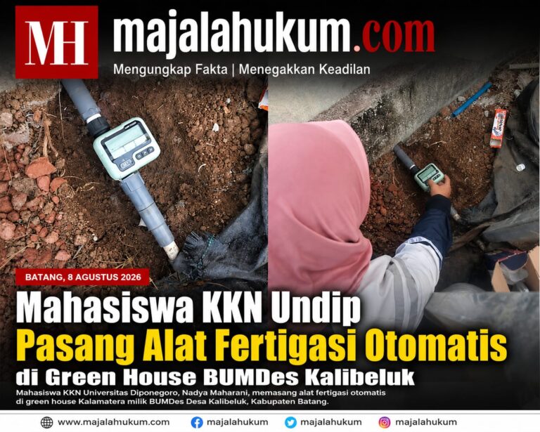 Mahasiswa KKN Undip Pasang Alat Fertigasi Otomatis di Green House BUMDes Kalibeluk