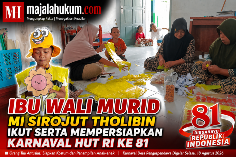 Ibu Wali Murid MI Sirojut Tholibin Antusias Persiapkan Karnaval HUT RI ke-81