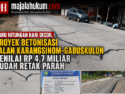 Baru Hitungan Hari Dicor, Proyek Betonisasi Jalan Karangsinom-Gabuskulon Senilai Rp4,7 Miliar Sudah Retak Parah