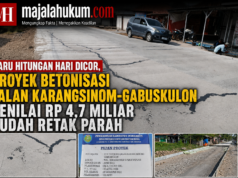 Baru Hitungan Hari Dicor, Proyek Betonisasi Jalan Karangsinom-Gabuskulon Senilai Rp4,7 Miliar Sudah Retak Parah