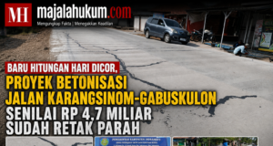 Baru Hitungan Hari Dicor, Proyek Betonisasi Jalan Karangsinom-Gabuskulon Senilai Rp4,7 Miliar Sudah Retak Parah