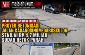 Baru Hitungan Hari Dicor, Proyek Betonisasi Jalan Karangsinom-Gabuskulon Senilai Rp4,7 Miliar Sudah Retak Parah