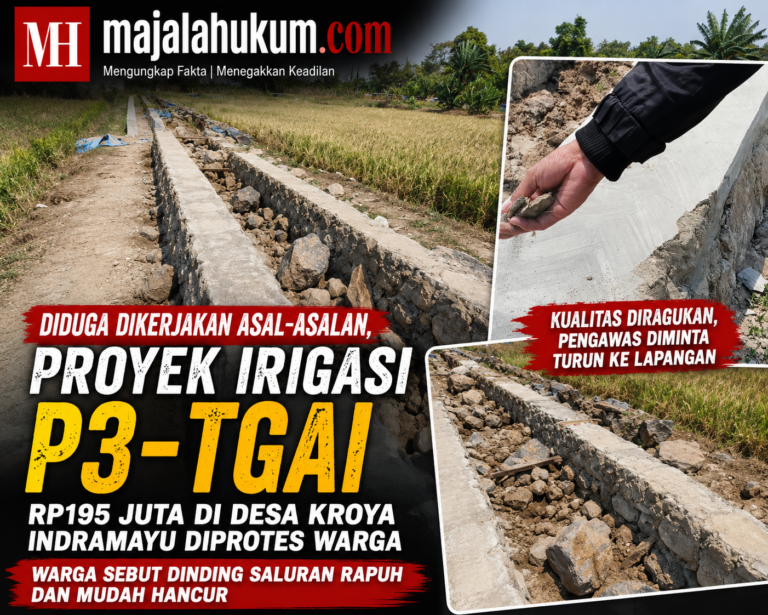Diduga Dikerjakan Asal-asalan, Proyek Irigasi P3-TGAI di Desa Kroya Indramayu Diprotes Warga karena Rapuh