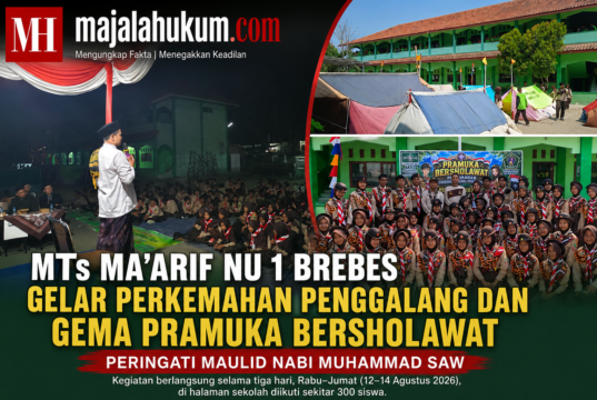 MTs Ma’arif NU 1 Brebes Gelar Perkemahan Penggalang dan Gema Pramuka Bersholawat