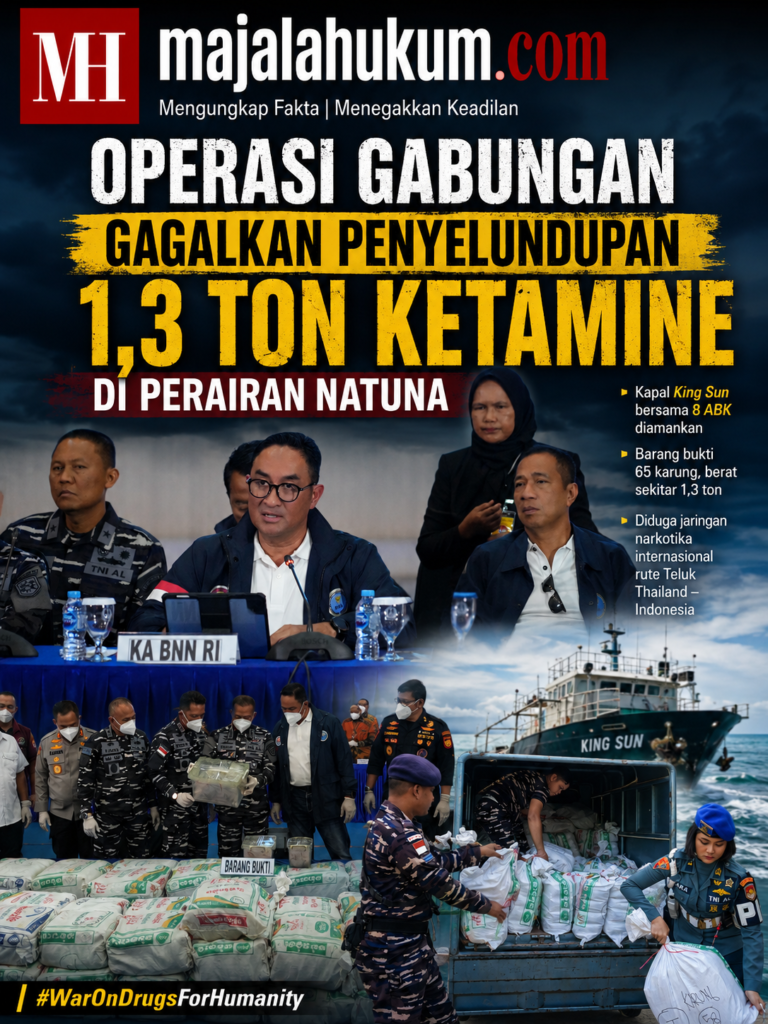 Operasi Gabungan Gagalkan Penyelundupan 1,3 Ton Ketamine di Perairan Natuna