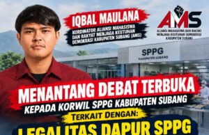 AMS TANTANG KORWIL SPPG SUBANG DEBAT TERBUKA: LEGALITAS DAPUR, LAY OUT, HINGGA TATA KELOLA ANGGARAN HARUS TERANG BENDERANG