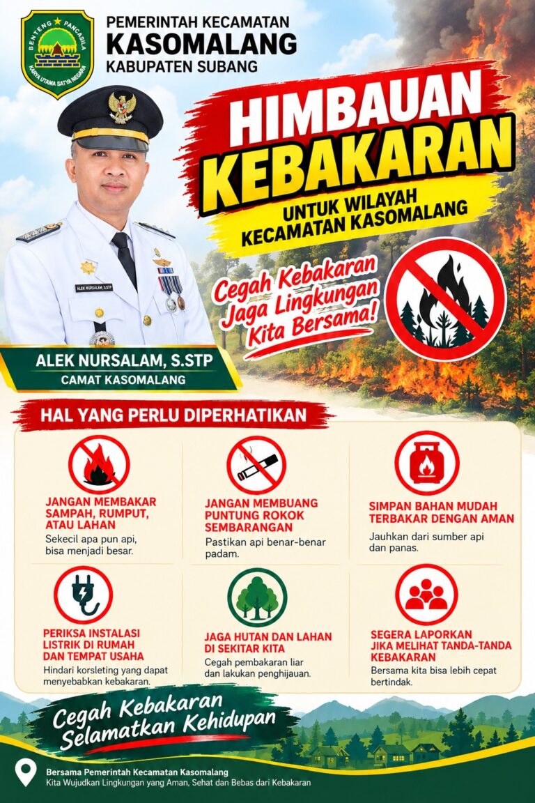 Camat Kasomalang Ajak Warga Waspadai Kebakaran di Musim Panas Ekstrem