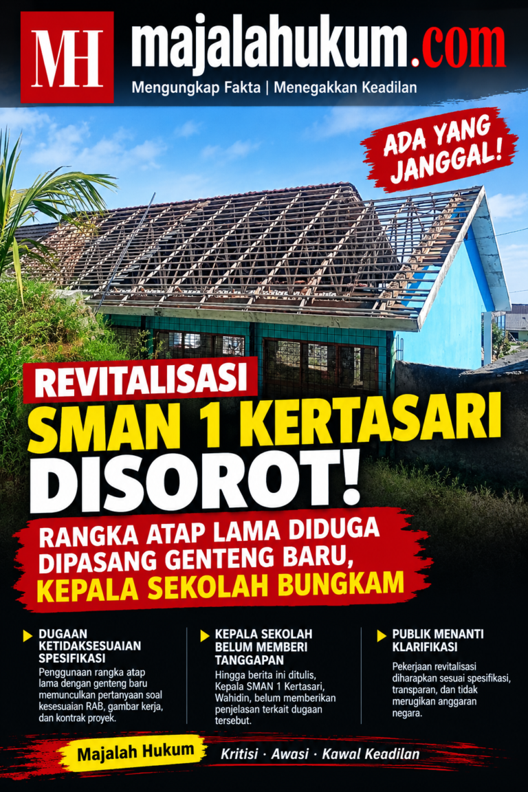 Revitalisasi SMAN 1 Kertasari Disorot! Rangka Atap Lama Diduga Dipasang Genteng Baru, Kepala Sekolah Bungkam